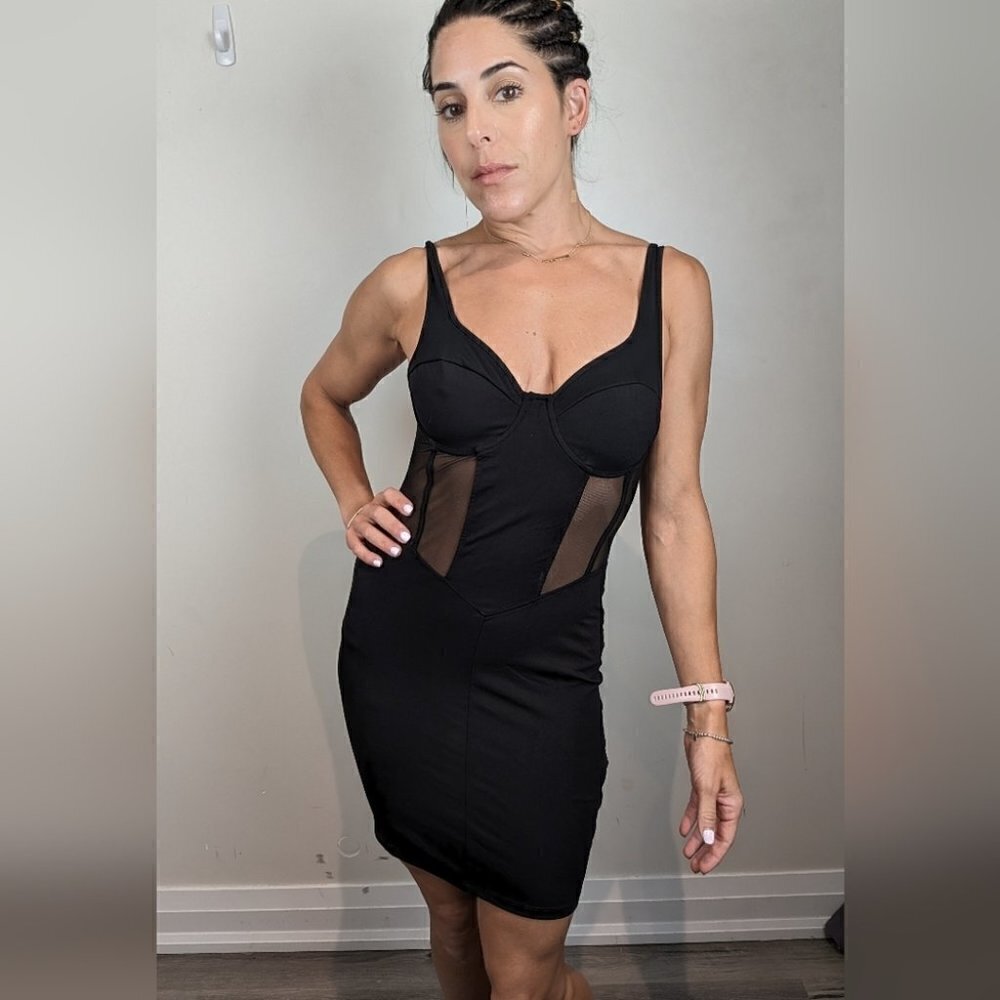 Zara bustier black Bodycon dress nwt